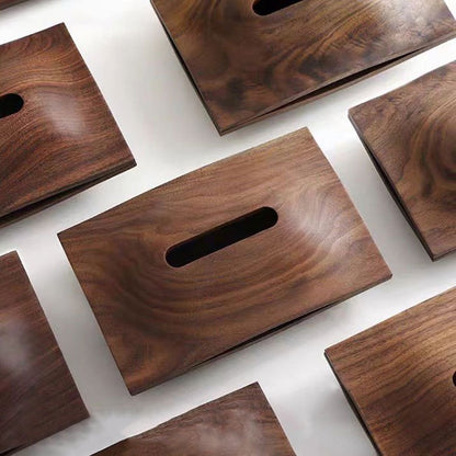 Sculpted Solid Wood Tissue Box Cover