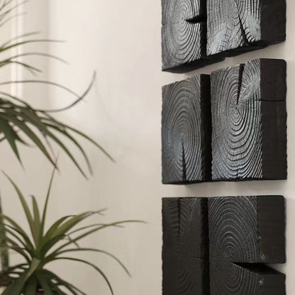 Rustic Charred Black Wood Art Panels – Decorative Wall Hanging for Modern Interiors