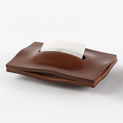 Sculpted Solid Wood Tissue Box Cover