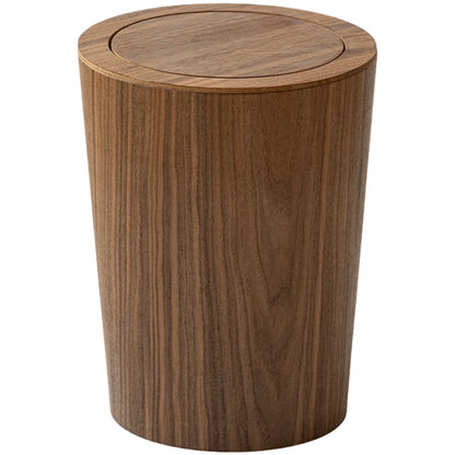 Wooden-Style Trash Bin with Optional Rotating Lid – Modern & Functional Design