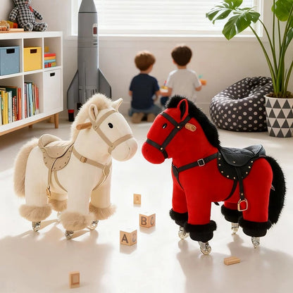Plush Pony Pal | Interactive Rolling Ride-On Toy for Kids