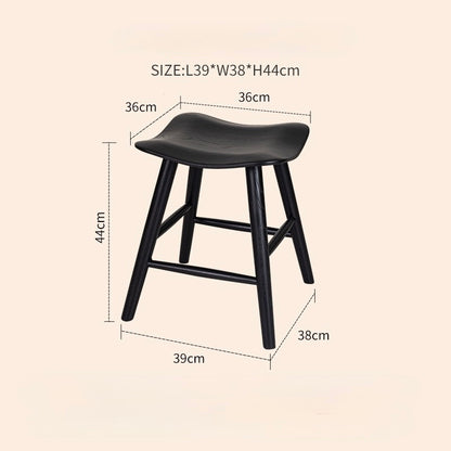 Mid-Century Modern Solid Wood Saddle Stool – Ergonomic Sculpted Low Stool