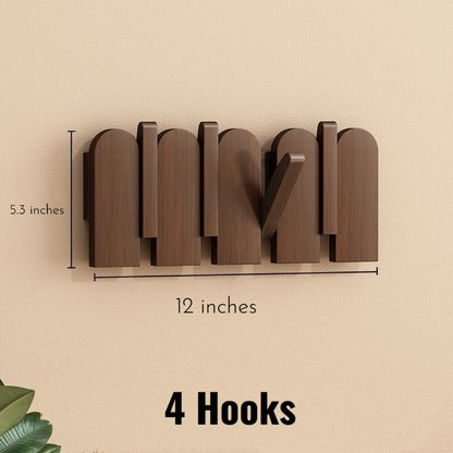 Modern Folding Wooden Wall Hook Rack (3–12 Hooks)