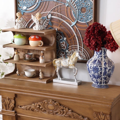 Maison Scalloped Tiered Wall Shelf | Rustic Pine Display Riser