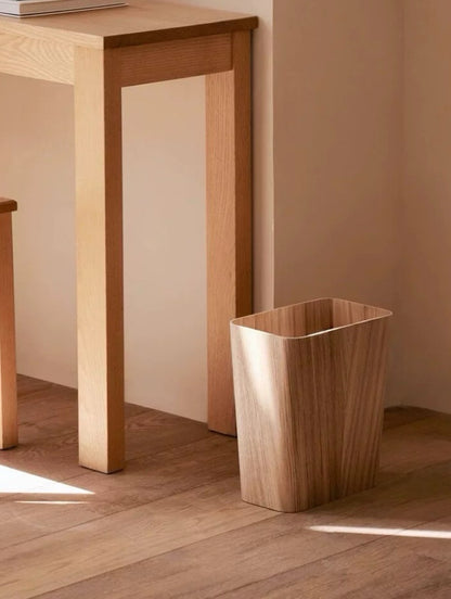 Wooden-Style Trash Bin with Lid – Modern & Functional Design
