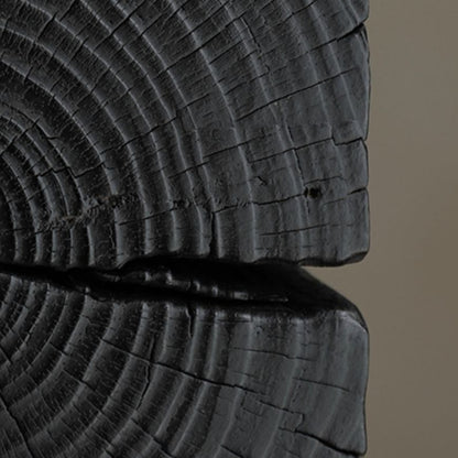 Charcoaled Pedestal Stand - Solid Wood - Display Base for Home Decor, Sculptures, or Plants