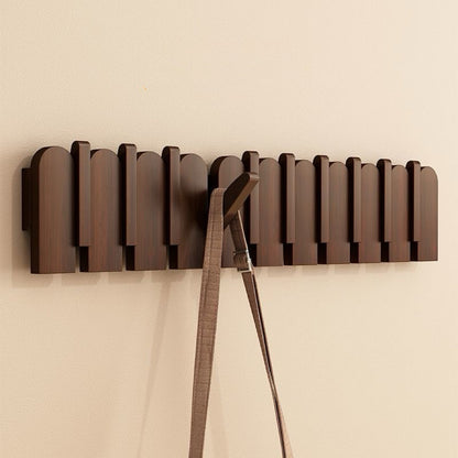 Modern Folding Wooden Wall Hook Rack (3–12 Hooks)