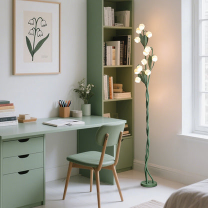 Lily Bloom Flower Floor Lamp – Adjustable Petal Light with Tri-Color Modes