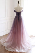 Unique tulle long prom dress, tulle evening dress