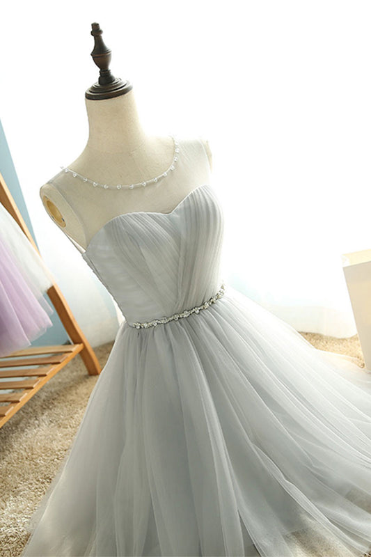 Cute tulle short prom dress, bridesmaid dress