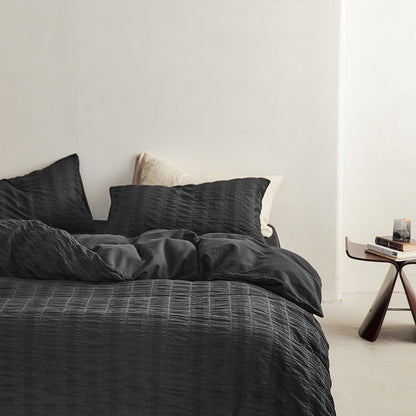 Soft Washed Cotton 4-Piece Bedding Set – Minimalist Solid Color