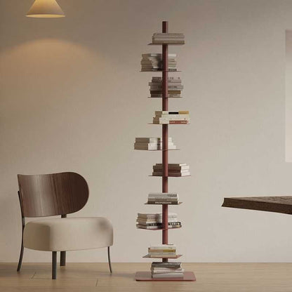Minimalist Metal Spine Bookshelf | Vertical Tower Bookcase