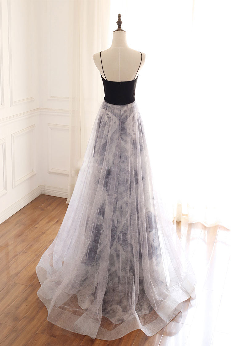 Unique sweetheart tulle long prom dress tulle formal dress