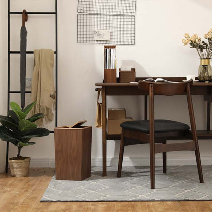 Wooden-Style Trash Bin with Optional Rotating Lid – Modern & Functional Design