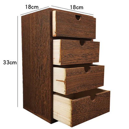 Multi-Layer Wooden Desktop Storage Organizer for Jewelry, Cosmetics, and Essentials