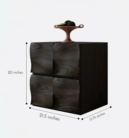 Modern Textured Wood Storage Cabinet