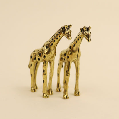 Solid Brass Giraffe Figurine – Elegant Mini Home Decor