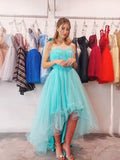 Simple tulle high low prom dress, tulle homecoming dress