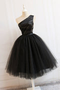 Cute black short prom dress, black homecoming dress