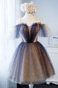 unique tulle short prom dress, tulle homecoming dress
