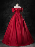 A-Line Sweetheart Neck Burgundy Long Prom Dress, Burgundy Formal Dress