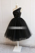 Cute black short prom dress, black homecoming dress