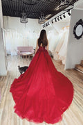 Burgundy v neck tulle lace long prom dress burgundy tulle formal dress