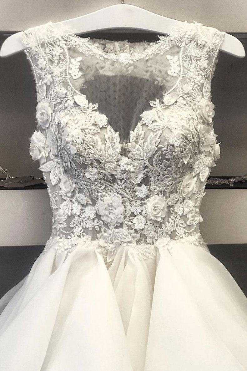 Cute white tulle lace short prom dress white lace cocktail dress