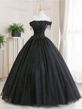 Black tulle lace long prom dress, black tulle lace bridesmaid dress