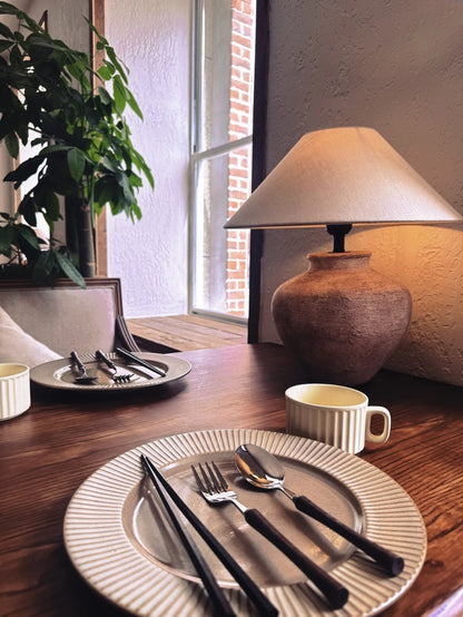 Rustic Ceramic Table Lamp – Minimalist Wabi-Sabi Style Light