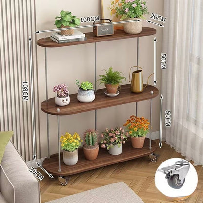 Eden Tiered Rolling Plant Stand | 3-Tier Multi-Functional Display Cart