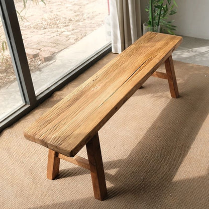 Handcrafted Reclaimed Wood Bench – Rustic Wabi-Sabi Stool & Entryway Seatin