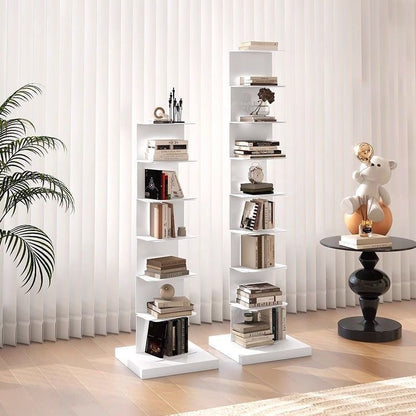 Floating Bookshelf - Vertical Storage | Space-Saving Metal Bookcase for Home & Office