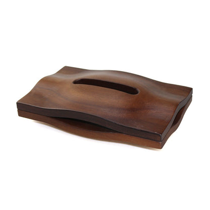 Sculpted Solid Wood Tissue Box Cover
