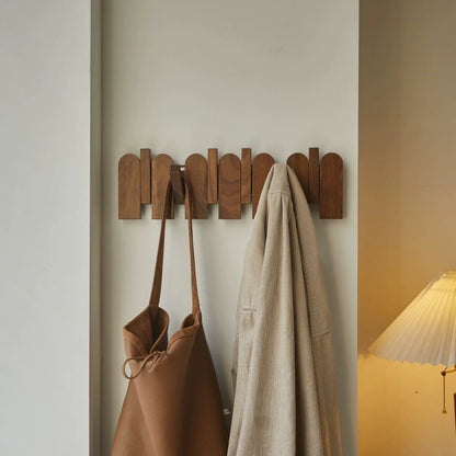 Modern Folding Wooden Wall Hook Rack (3–12 Hooks)