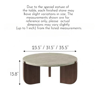 Solid Wood & Natural Stone Coffee Table
