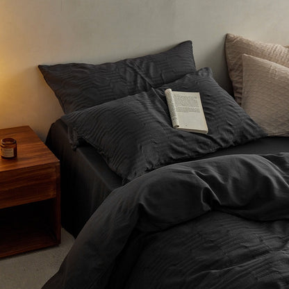 Soft Washed Cotton 4-Piece Bedding Set – Minimalist Solid Color