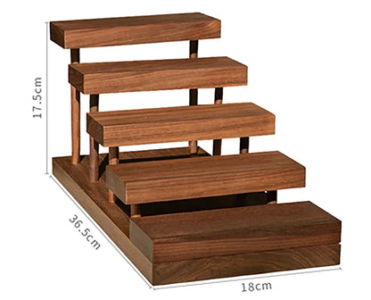 Multi-Tier Wooden Jewelry Display Stand with Modern Minimalist Design