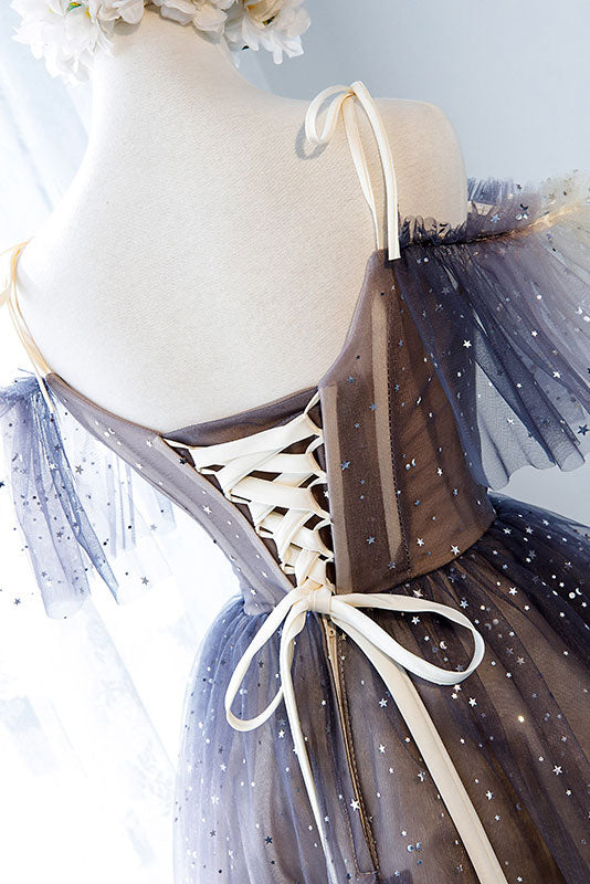 unique tulle short prom dress, tulle homecoming dress