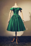 Simple green short prom dress, green evening dress