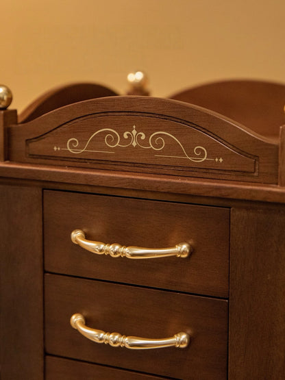 Rotating Wooden Jewelry Organizer with Drawers