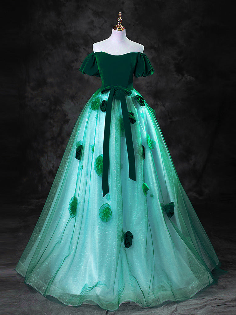 Burgundy A-Line Tulle Long Prom Dress, Burgundy Long Formal Dress