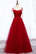 Burgundy sweetheart beads long prom dress, burgundy evening dress
