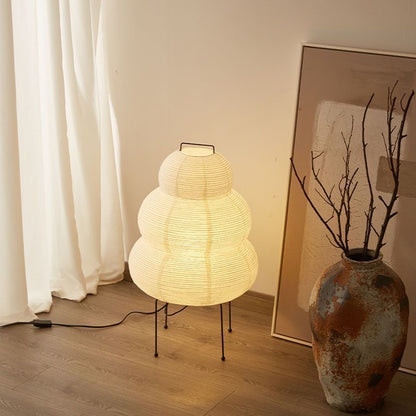 Japanese Wabi-Sabi Curvy Floor Lantern Lamp