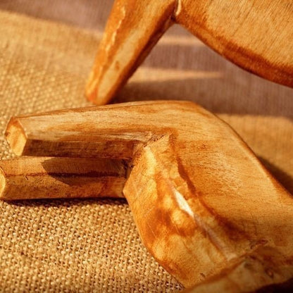 Hand-Carved Wooden Horse Decor Set – Rustic Nordic Minimalist Sculptures (Set of 2)