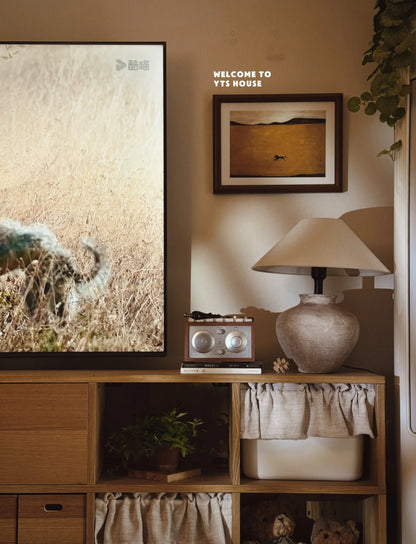 Rustic Ceramic Table Lamp – Minimalist Wabi-Sabi Style Light