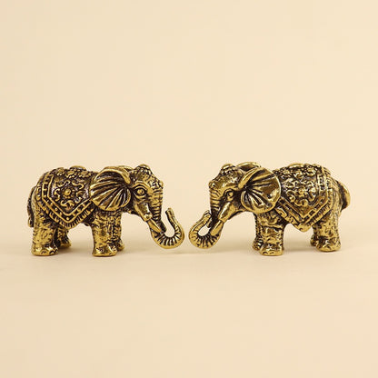Solid Brass Elephant Figurine – Feng Shui Prosperity Decor