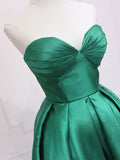 Simple Sweetheart Neck Green High Low Prom Dress, Green Homecoming Dress
