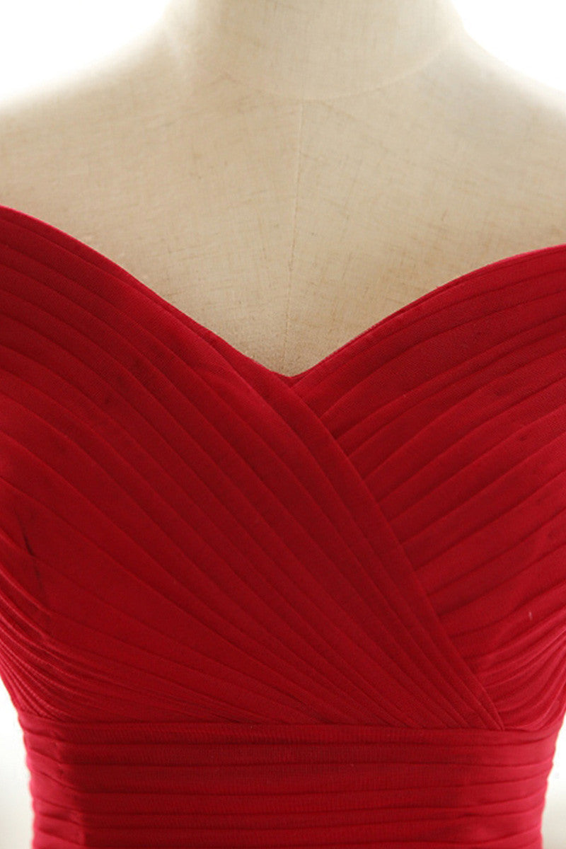 Simple red off shoulder tulle long prom dress, red evening dress