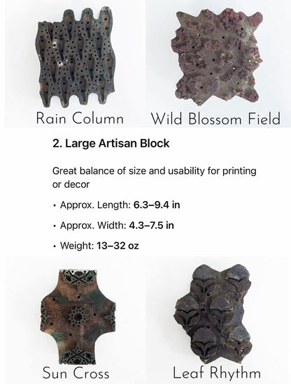 Vintage Hand-Carved Indian Wooden Block Stamp | Artisan Tabletop Decor & Textile Press